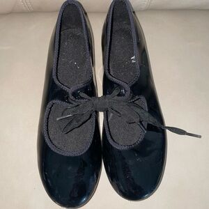 American Ballet Theatre (ABT) Black Patent Tap Dance Shoes - Girls Size 2